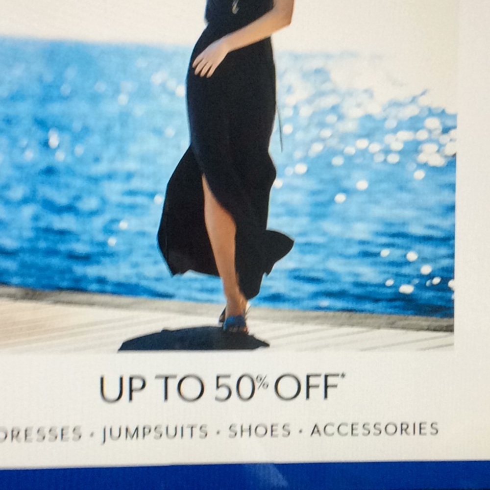 50% discount on all dresses and jeans